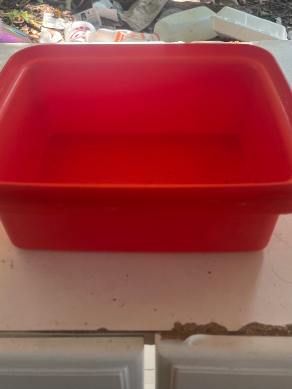 Tupperware Red Rectangular Storage Container